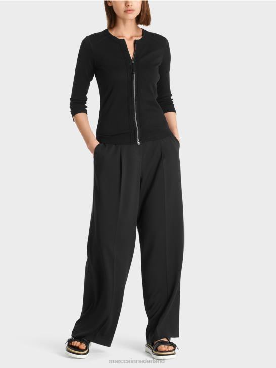 kleding zwart 464J366 katoenen stretchjack Marc Cain