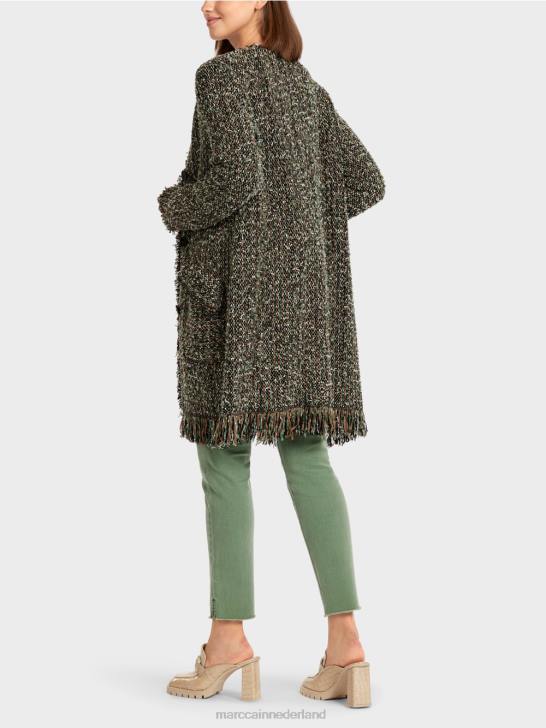 kleding zwart 464J434 vest met franjes \"gebreid in Duitsland\" Marc Cain