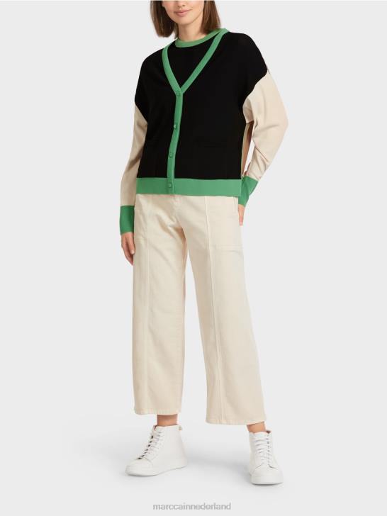 kleding zwart 464J436 "rethink Together" vest met kleurvlakken Marc Cain