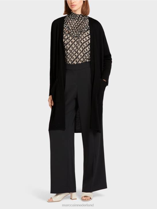 kleding zwart 464J438 open vest Marc Cain