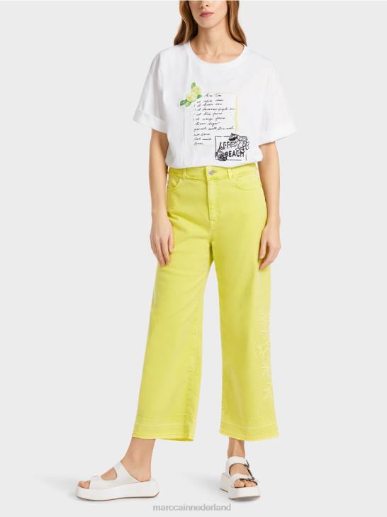 kleding citroen druppel 464J793 geborduurde "rethink Together" jeans Marc Cain