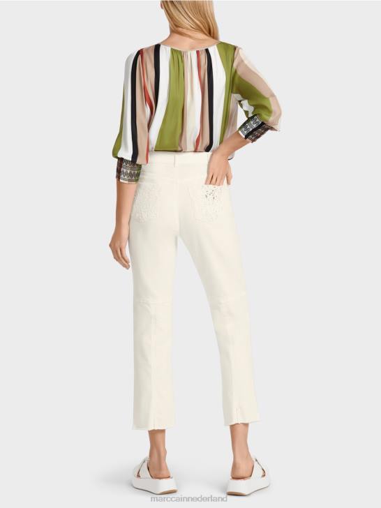 kleding gebroken wit 464J794 \"rethink Together\" five-pocket-jeans Marc Cain