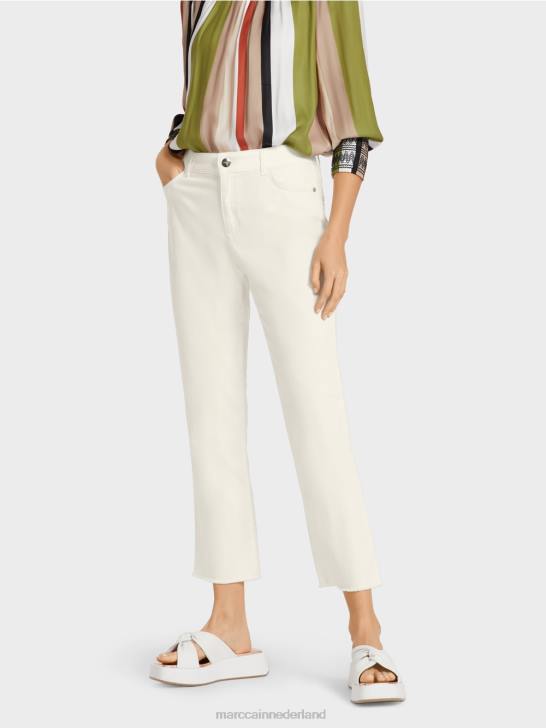 kleding gebroken wit 464J794 \"rethink Together\" five-pocket-jeans Marc Cain