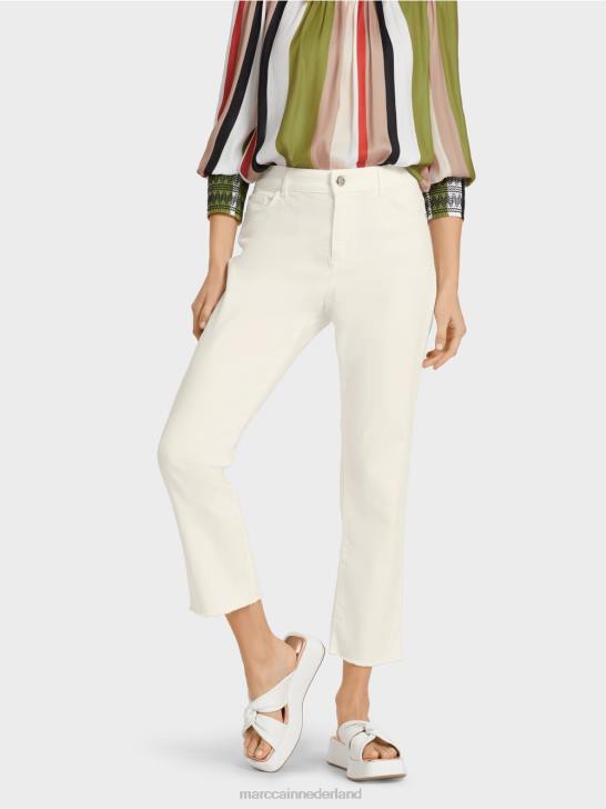 kleding gebroken wit 464J794 \"rethink Together\" five-pocket-jeans Marc Cain