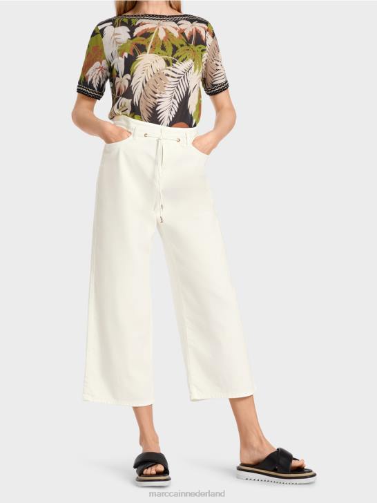 kleding gebroken wit 464J795 \"rethink Together\" five-pocket-jeans Marc Cain