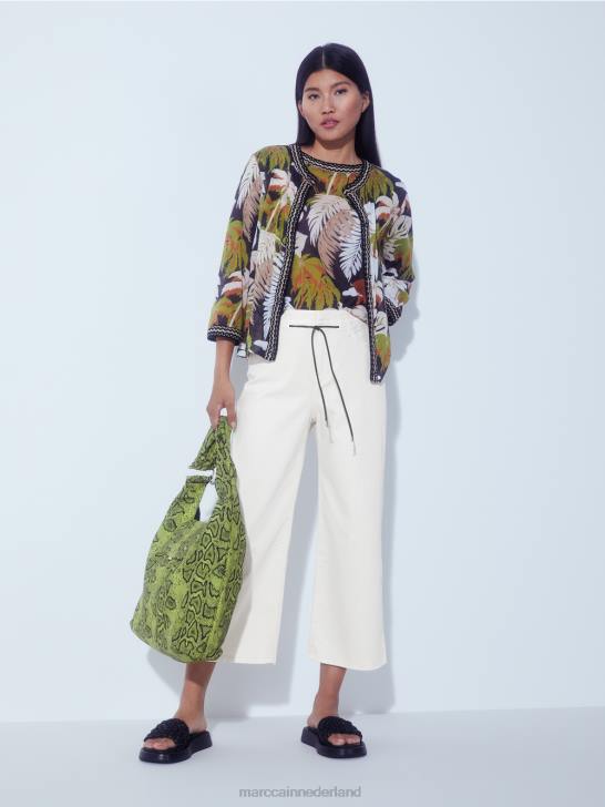 kleding gebroken wit 464J795 \"rethink Together\" five-pocket-jeans Marc Cain