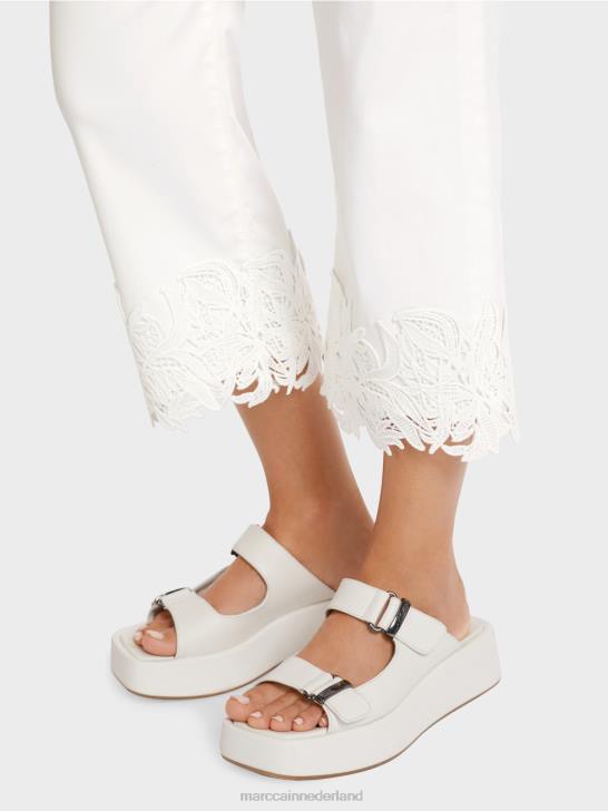 kleding gebroken wit 464J807 \"Rethink Together\" jeans met decoratieve zoom Marc Cain