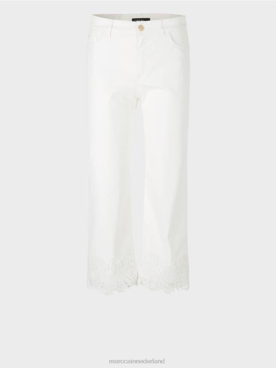 kleding gebroken wit 464J807 \"Rethink Together\" jeans met decoratieve zoom Marc Cain