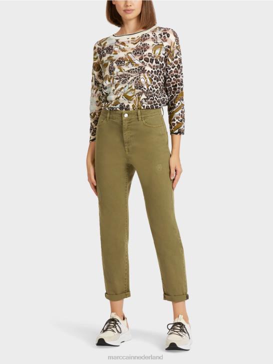 kleding gele olijf 464J809 "Samen heroverwegen" jeans Marc Cain