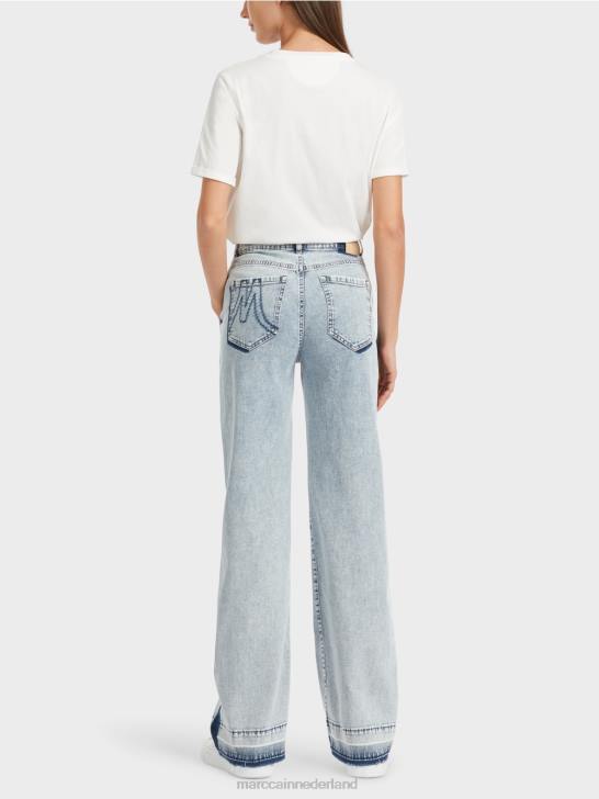 kleding lichte denim 464J761 denim jeans wigan met diy-effect Marc Cain