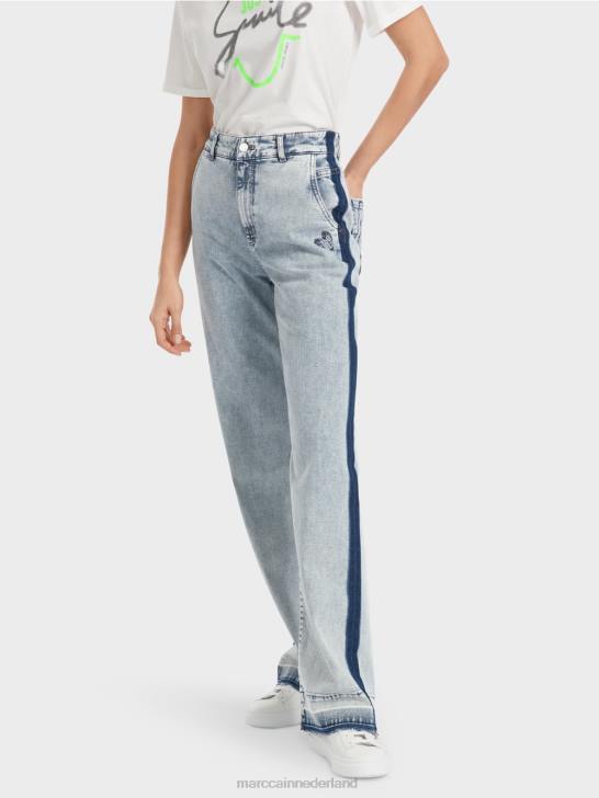 kleding lichte denim 464J761 denim jeans wigan met diy-effect Marc Cain