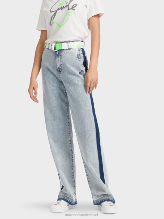 kleding lichte denim 464J761 denim jeans wigan met diy-effect Marc Cain