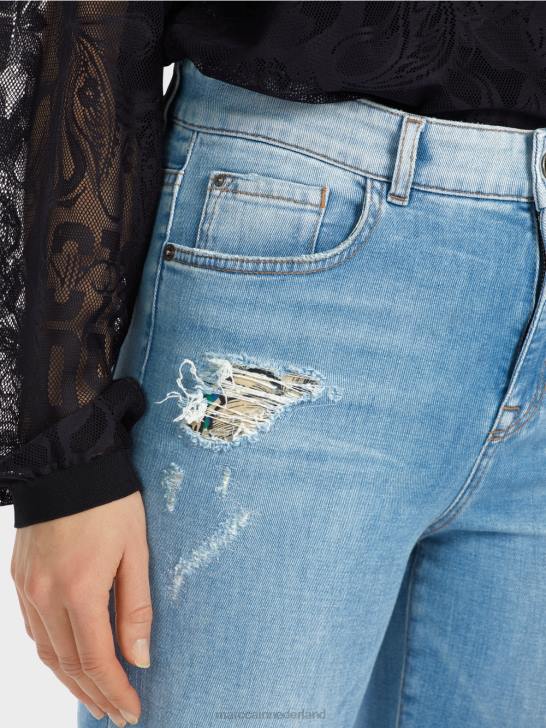 kleding vintage blauw 464J748 fyli jeans met vernietigde effecten Marc Cain