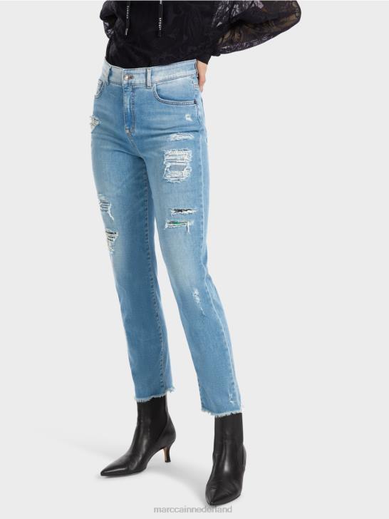 kleding vintage blauw 464J748 fyli jeans met vernietigde effecten Marc Cain