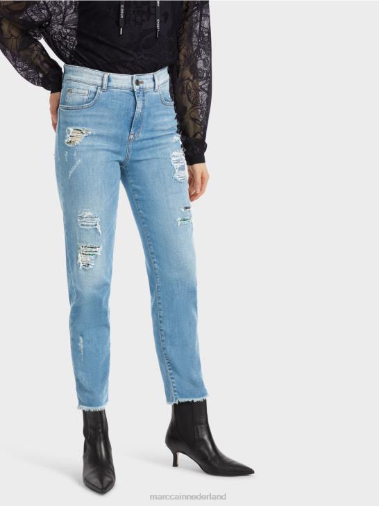 kleding vintage blauw 464J748 fyli jeans met vernietigde effecten Marc Cain