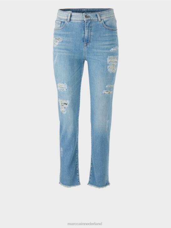 kleding vintage blauw 464J748 fyli jeans met vernietigde effecten Marc Cain