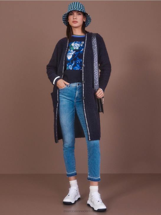 kleding vintage blauw 464J750 Silea-jeans met vijf zakken en used-effecten Marc Cain