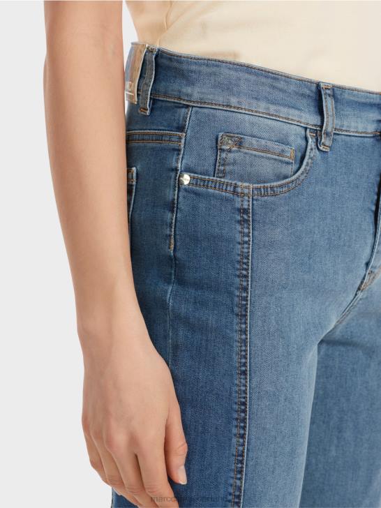 kleding vintage blauw 464J754 Fyli jeans in patchwork-design Marc Cain