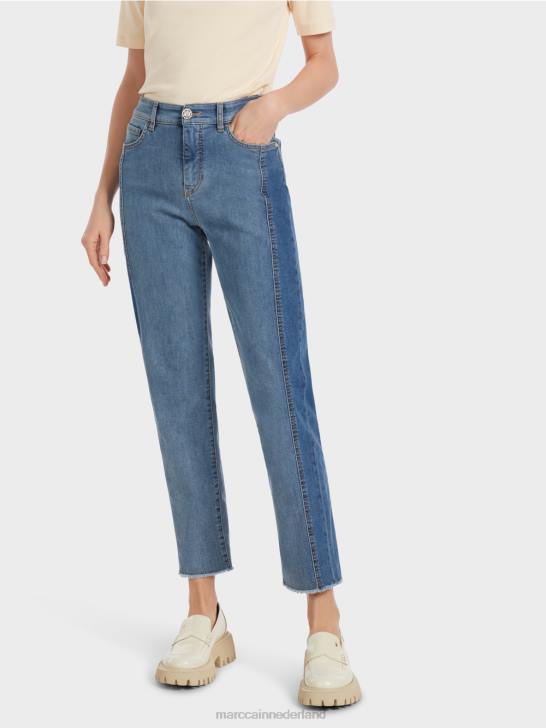 kleding vintage blauw 464J754 Fyli jeans in patchwork-design Marc Cain