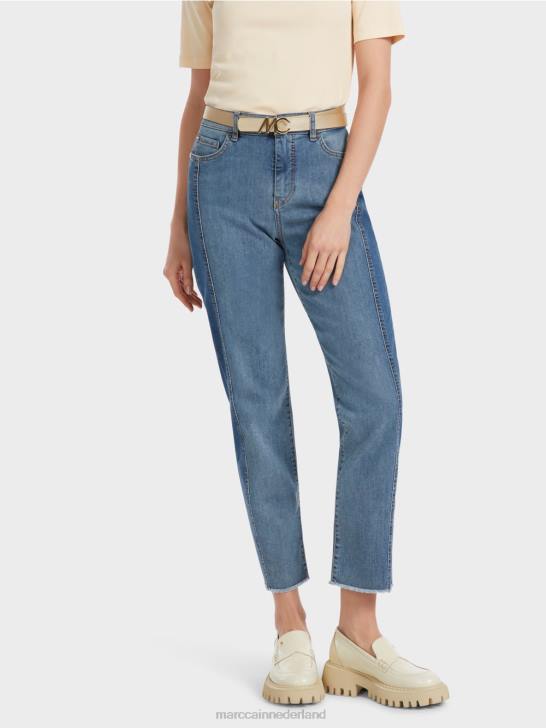 kleding vintage blauw 464J754 Fyli jeans in patchwork-design Marc Cain