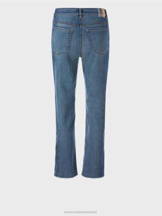 kleding vintage blauw 464J754 Fyli jeans in patchwork-design Marc Cain