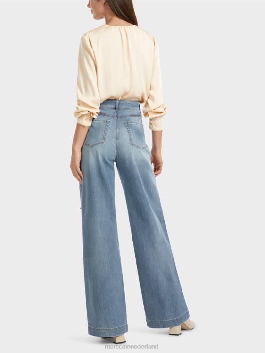 kleding vintage blauw 464J756 met parel geborduurde warri-jeans Marc Cain