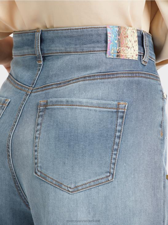 kleding vintage blauw 464J756 met parel geborduurde warri-jeans Marc Cain
