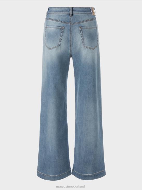 kleding vintage blauw 464J756 met parel geborduurde warri-jeans Marc Cain