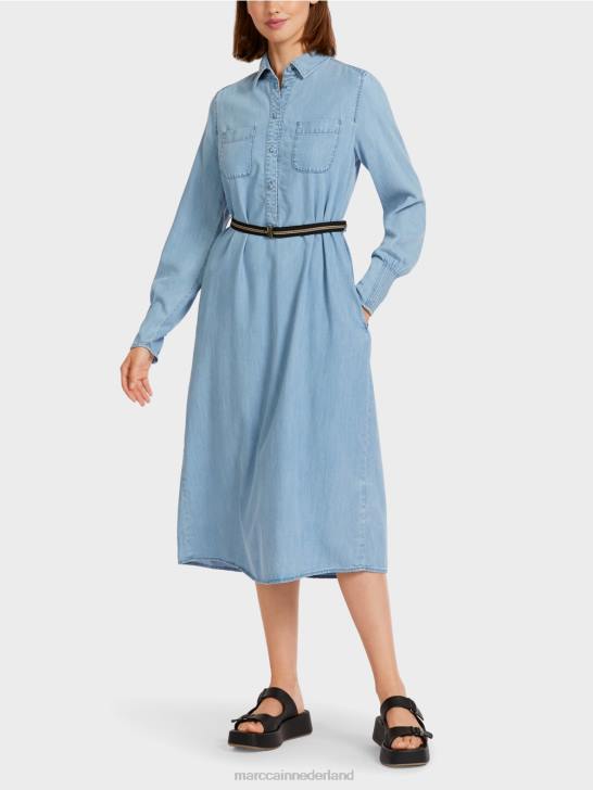 kleding babyblauw 464J102 "samen heroverwegen" jurk Marc Cain