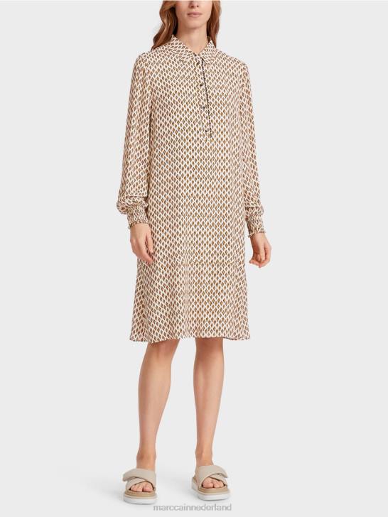 kleding crème 464J63 overhemdjurk van viscose Marc Cain