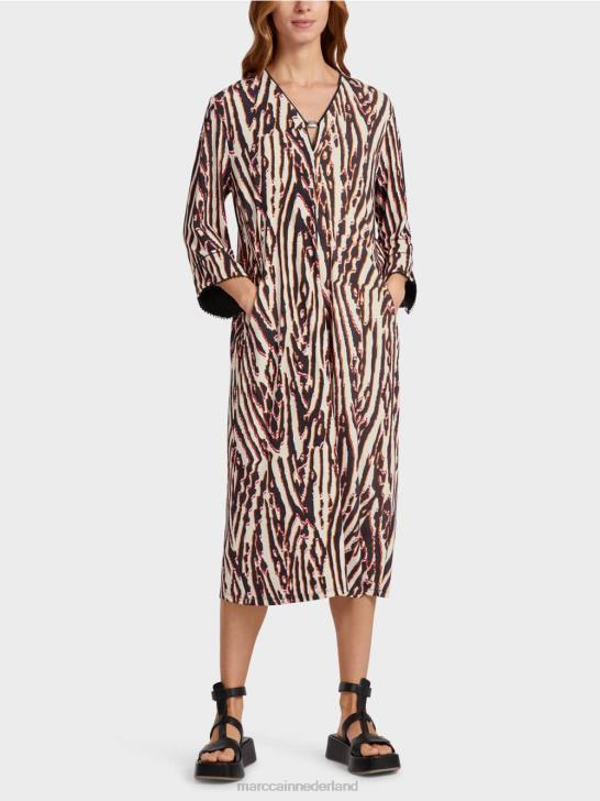 kleding dieprood 464J62 jurk van viscosejersey Marc Cain