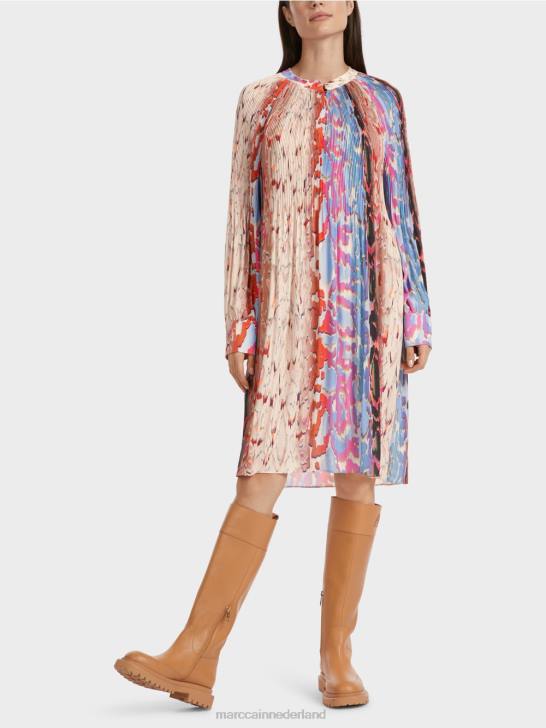 kleding donkere zomerhemel 464J21 "rethink Together" geplooide jurk Marc Cain