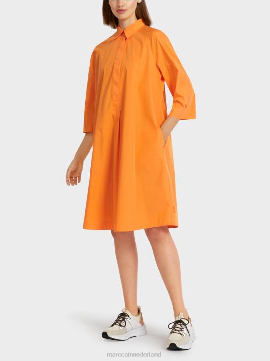 kleding fel oranje 464J117 Overhemdjurk "rethink Together". Marc Cain