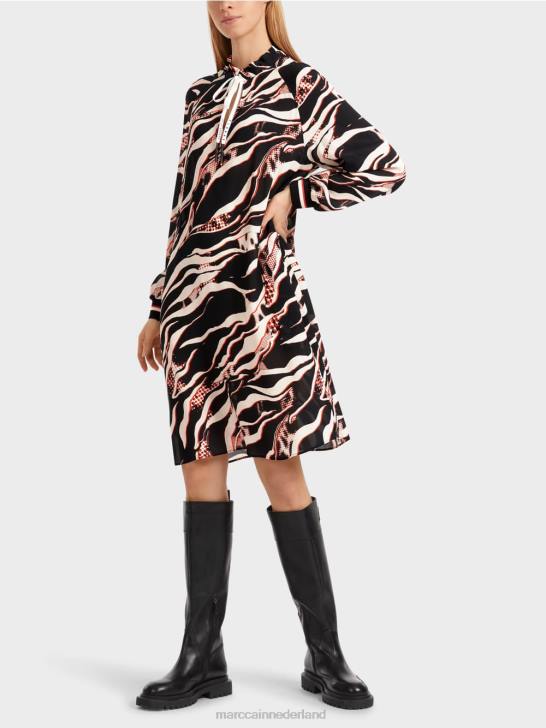 kleding kampari 464J15 jurk met dierenbontprint Marc Cain