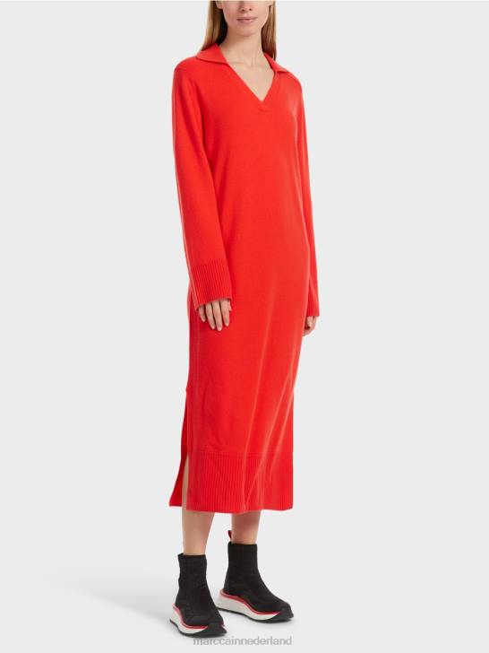 kleding kampari 464J18 lange gebreide "rethink Together" jurk Marc Cain