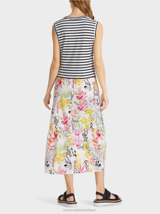 kleding lichte kalk 464J72 kleed je in een mix van patronen Marc Cain