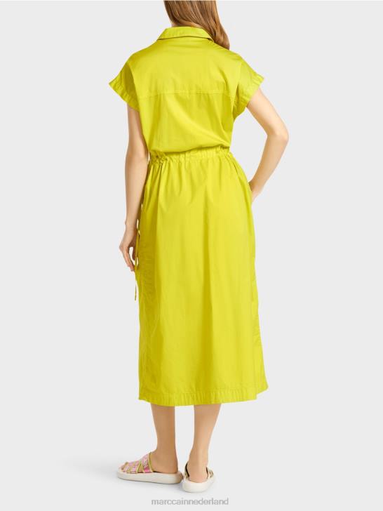 kleding lichte kalk 464J73 sportief jurkje met mesh en koord Marc Cain