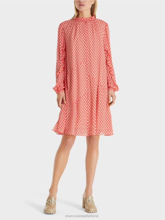 kleding mandarijn 464J111 viscose jurk Marc Cain