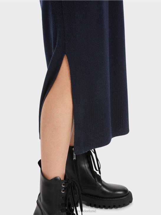 kleding middernacht blauw 464J5 lange gebreide \"rethink Together\" jurk Marc Cain