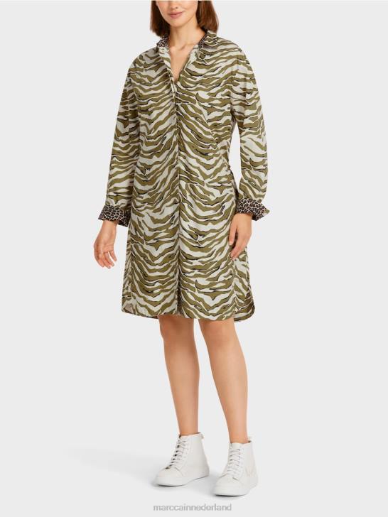 kleding poeder crème 464J115 Overhemdjurk "rethink Together". Marc Cain