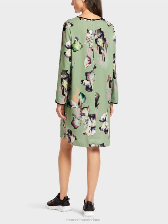 kleding poeder munt 464J133 jurk met all-over print Marc Cain