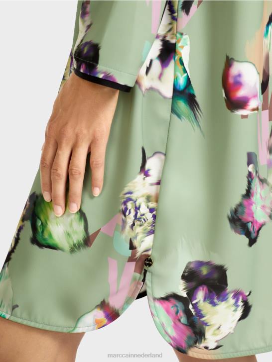 kleding poeder munt 464J133 jurk met all-over print Marc Cain