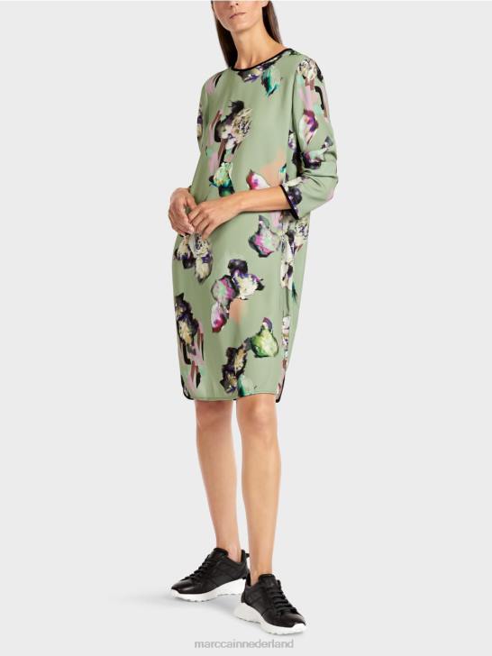 kleding poeder munt 464J133 jurk met all-over print Marc Cain
