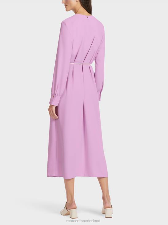 kleding roze lavendel 464J138 elegante jurk in retro-look Marc Cain
