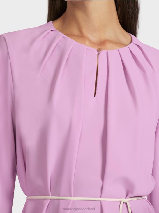 kleding roze lavendel 464J138 elegante jurk in retro-look Marc Cain