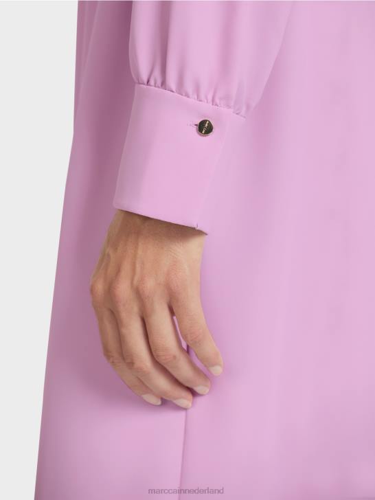 kleding roze lavendel 464J138 elegante jurk in retro-look Marc Cain