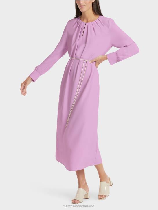 kleding roze lavendel 464J138 elegante jurk in retro-look Marc Cain