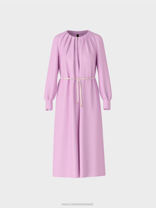 kleding roze lavendel 464J138 elegante jurk in retro-look Marc Cain