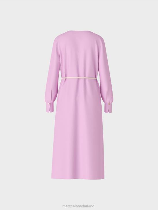 kleding roze lavendel 464J138 elegante jurk in retro-look Marc Cain