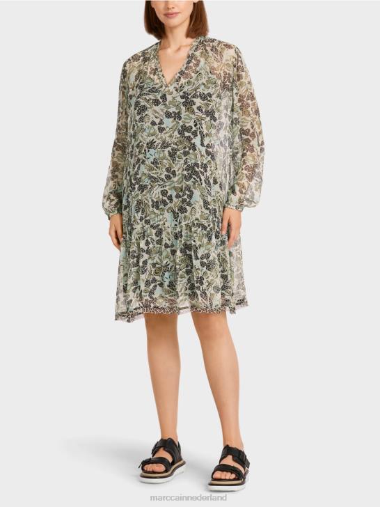 kleding zacht dakraam 464J112 lichtgewicht jurk van viscose-crêpe Marc Cain